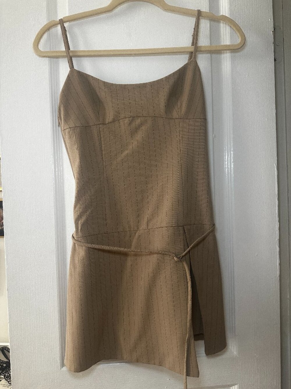 Zara Paris pinstriped SKORT MINI DRESS - XS - Picture 3 of 8